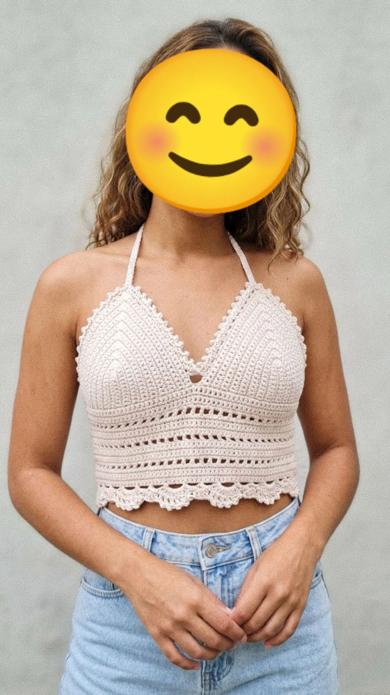 Top cropped em crochê boêmio rosa pó – Tamanho P /36 – photo 2
